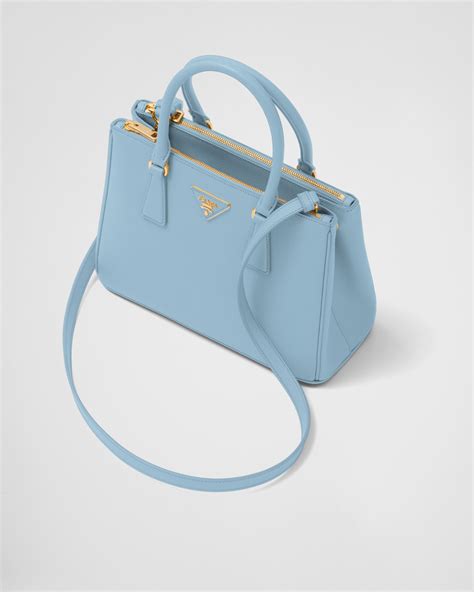 Light Blue Medium Prada Galleria Saffiano Leather Bag 